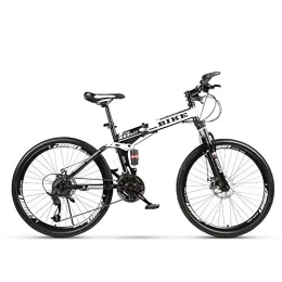 ZXM Folding Bike ZXM Foldable MountainBike 24 / 26 Inches, MTB Bicycle with Spoke Wheel, White