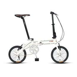 ZXQZ Folding Bike ZXQZ 14 Inch BMX Bicycle, Lightweight Aluminum Frame Road Bike, Easy To Fold, for Ladies And Teenagers (Color : White)