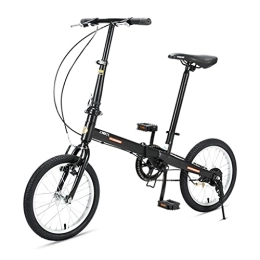 ZXQZ Bike ZXQZ 16-inch Foldable Bicycles, Light Bicycles for Students, for Parks, Outings, Walks and To Work (Color : Black)