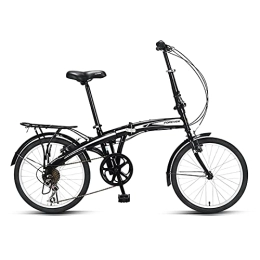 ZXQZ Folding Bike ZXQZ 7-speed Folding Bike, Ultra-light Portable Commuter Bike, for Men and Women (Color : Black)
