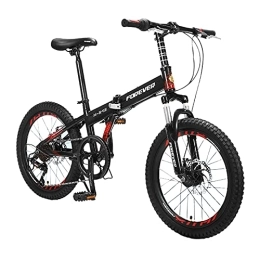 ZXQZ Foldable Mountain Bike, Male and Female 6-speed Off-road Children's Bicycle, Bearing 85kg (Color : Black)