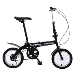 ZXQZ Bike ZXQZ Folding Bike, 14'' City Road Bikes, Front Rear V Brake Bicycle for Men Women (Color : Black)