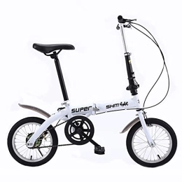 ZXQZ Bike ZXQZ Folding Bike, 14'' City Road Bikes, Front Rear V Brake Bicycle for Men Women (Color : White)