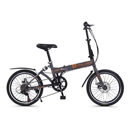 ZXQZ Bike ZXQZ Folding Bike, 20-inch Speed Road Bike with Mechanical Double Disc Brakes and Rear Shocks, for Outdoor Outings and Commuting (Color : Gray)