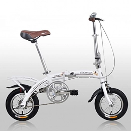 ZXQZ Folding Bike ZXQZ Outdoor Bike, 12 Inch Folding Bicycle, Lightweight Alloy Frame, for City Commuter for Student Office Workers, Cycling Enthusiasts (Color : White)