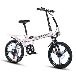 ZXYMUU Folding Bike ZXYMUU Bicycle, Double Disc Brake Folding Bike, Carbon Steel Frame, Reinforced Integrated Rear Shelf, Aluminum Alloy Folding Fasteners for Children, Teenagers, 16in