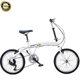 ZYLFN 20" Lightweight Alloy Folding City Bicycle Bike, Folding Bike Shock-Absorbing Anti-Tire Bike, Male And Female Adult Lady Bike, Your Good Helper