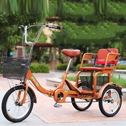 Zyy Bike zyy Adult Folding Tricycles 1 Speed Folding Adult Trikes 16 Inch Adults Trikes Shopping with Basket for Recreation Shopping Picnics Exercise Men's Women's Bike Light Brown