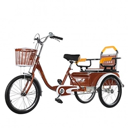 Zyy Folding Bike zyy Adult Tricycle 1 Speed Size Cruise Bike 20 Inch Adjustable Trike Foldable Tricycle with Basket for Adults for Recreation Shopping Picnics Exercise Men's Women's Bike (Color : Brown)