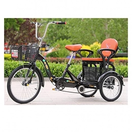 Zyy Bike zyy Adult Tricycles Adult Trikes 16 Inch 3 Wheel Bikes 1 Speed Folding Adult Trikes with Backrest for Recreation, Shopping, Picnics Exercise Men's Women's Bike W / Cargo Basket (Color : Black)
