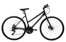 Discount Bike Ammaco Ridgeway 700c Sports Hybrid Commuter Fitness Womens Bike Disc Brake 19 Inch Frame Black