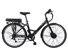 Basis Hybrid Full Size Folding Electric Bike, 700c Wheel, 9.6Ah Battery - Black/Red