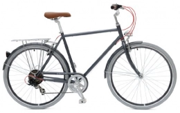 Critical Cycles Hybrid Bike Critical Cycles City Bike Seven Speed Hybrid Urban Commuter Road Bicycle, Dark Gray, 50cm / Small