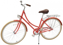 Critical Cycles Bike Critical Cycles Dutch Style Step-Thru 1-Speed Hybrid Urban Commuter Road Bicycle, Coral, Large / 44cm