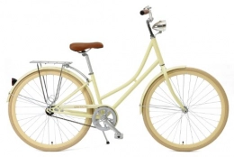 Critical Cycles Bike Critical Cycles Dutch Style Step-Thru 1-Speed Hybrid Urban Commuter Road Bicycle, Cream, Small / 38cm