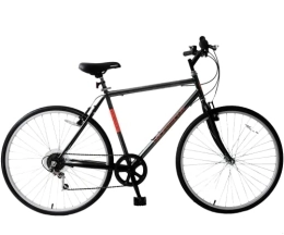 Discount Bike Discount Professional Avenue Mens Hybrid Bike 700c Wheel 21" Frame 6 Speed Black Red
