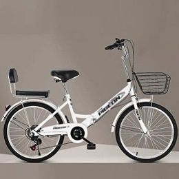 Dushiabu Bike Dushiabu Adult Bike Hybrid Bikes for Men and Women, Featuring City steel Frame, 7-Speed Drivetrain with 22 / 24 Inch Wheels For Adult Men Women, White-22inch
