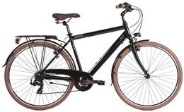 GANNA Bike Ganna Men & Women Hybrid City Bike - 7s (Black)