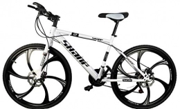  Hybrid Bike HRB01 Hybrid Road Bike White or Black 24 Speed 26" Inch 6 Spoke Wheel Carbon Hybrid Mountain Road Bike 2 x Disc Brakes (White)