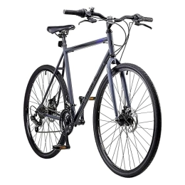 Insync Hybrid Bike Insync Crater Men's Hybrid Bike With Lightweight Alloy Wheels & 22-Inch Steel Frame, 18-Speed Sunrun Gearing & Sunrun Shifters, Freewheel 6-Speed Index 14-28T, Mechanical Disc Brakes, Black Colour