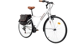 Moma Bikes Hybrid Bike Moma Bikes, HYBRID 28", Trekking Bike, White, Aluminum, SHIMANO 18 Speeds, Front Suspension Fork