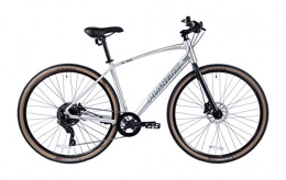 Planet X Bike Planet X Fat Baz Hybrid Bike Adventure Cycle Road Bicycle With Disc Brakes (Polished Gloss Silver Medium)