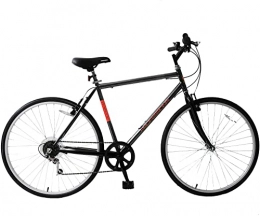 Discount Hybrid Bike Professional Avenue 700c Wheel Mens Hybrid City Bike 21 Inch Frame Black Red
