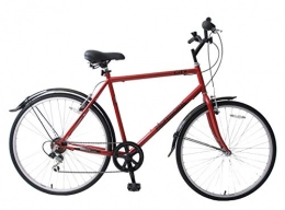 Professional Bikes Hybrid Bike Professional City 700c Wheel Mens Hybrid Trekking Bike 6 Speed Red 18" Frame
