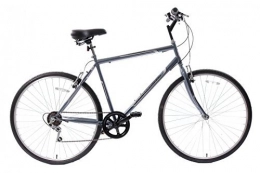 Professiona Bikes Hybrid Bike Professional Premium Mens 700c Wheel Hybrid City Town Commuter Bike 6 Speed Grey 18" Frame