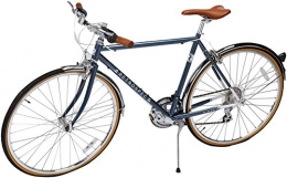 Retrospec Bike Retrospec Bicycles Kinney 14-Speed Vintage Hybrid Diamond Flat-Bar Frame Bicycle, Navy Blue, 54cm / Medium