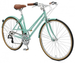 Retrospec Bike Retrospec Bicycles Kinney 14-Speed Vintage Hybrid Mixte Bicycle, Celeste, 49cm / Medium