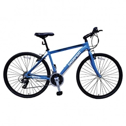 N/A1 Bike Simply Sites Mens Hybrid Bike - City Bike 700c Tyres, 18” Bike Frame - Lightweight Trekking Touring Commuter Town Bike - 21 Speed Shimano Bikes for Men (Blue)