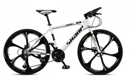  Hybrid Bike SNAPPY HRB01 Hybrid Road Bike White or Black 24 Speed 26" Inch 6 Spoke Wheel Carbon Hybrid Mountain Road Bike 2 x Disc Brakes (White)