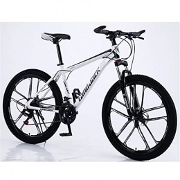 BBZZ Bike 10-Blade Linkage Wheel with Top Adult Mountain Bike, 24-Inch Wheel, 21 / 24 / 27 Speed, Disc Brake, Multiple Colors, white and black, 27 speed