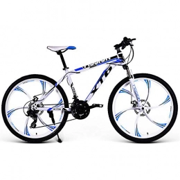WSS Bike 21 / 24 / 27 / 30-speed 26-inch mountain bike-dual disc brakes-suitable for adult students off-road bike White blue-30 Speed