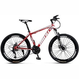 LapooH  21 / 24 / 27 Speed Adult Men's Mountain Bike 26" Wheel, High Carbon Steel Bicycle, Vari Speed Mountain Bike, Red, 21 speed