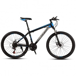 TBNB Bike 21-30 Speed Adult Mountain Bike with Suspension Fork and Disc Brake, 24 / 26 Inch City Road Bicycles for Man and Women, Steel Hard Tail Frame (Blue 24inch / 27Speed)