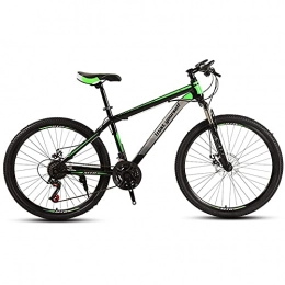TBNB Mountain Bike 21-30 Speed Adult Mountain Bike with Suspension Fork and Disc Brake, 24 / 26 Inch City Road Bicycles for Man and Women, Steel Hard Tail Frame (Green 26inch / 30Speed)