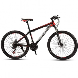 TBNB Bike 21-30 Speed Adult Mountain Bike with Suspension Fork and Disc Brake, 24 / 26 Inch City Road Bicycles for Man and Women, Steel Hard Tail Frame (Red 26inch / 21Speed)