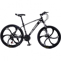 WSS Mountain Bike 21-speed 26-inch mountain bike bicycle-dual disc brakes-suitable for adult students on road mountain bikes Black white