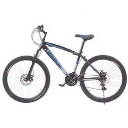 Tbagem-Yjr Mountain Bike 21 Speed Mountain Bike, 24 Inch Double Disc Brake Speed Travel Road Bicycle Sports Leisure (Color : Black blue)