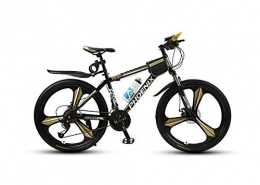 GPAN Bike 21 Speed Mountain Bike / Bicycles, 24 / 26 Inches Wheels, Suspension Forks, Front rear disc brakes, with packet / Lock, for Women Men Adult, Gold, 24