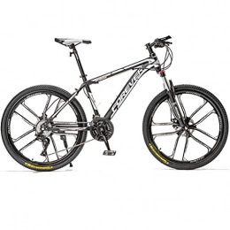 BNMKL Bike 24 / 26 / 27.5 Inch Wheels Carbon Steel Mountain Bike, 21 / 24 / 24 / 30 Speed Adult Speed Bike, Dual Disc Brake Hardtail Bike, white, 27.5 Inch 27 Speed