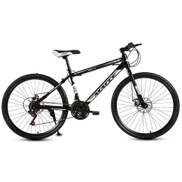  Mountain Bike 24 / 26-Inch Adult Mountain Bike, 21 / 24 / 27 Speed Mountain Bicycle With High Carbon Steel Frame and Double Disc Brake, Front Suspension Anti-Skid Shock-absorbing Front Fork