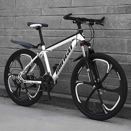 DKZK Bike 24 / 26 Inch Mountain Bikes, Adult Boy And Girl Mountain Bike, Double Disc Brake Bike, High Carbon Steel Frame, Non-Slip Bike