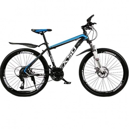 BNMKL Mountain Bike 24 / 26 Inch Outroad Mountain Bike, 21 / 24 / 27 Speed Road Bike, Front Suspension Daul Disc Brakes MTB Bicycle Adult Men And Women, Black Blue, 26In 21Speed