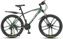 AYDQC Mountain Bike 24" 26" Mountain Bike 21 / 24 / 27 / 30 Speed Cross Country Bicycle Student Road Racing Speed Bike 6-6, Green, 26 inch 24 Speed fengong (Color : Green)