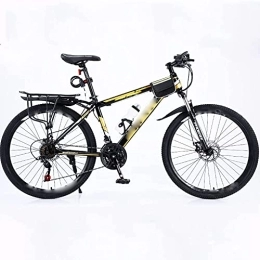  Mountain Bike 24 27 Speed Bicycle Frame Full Suspension Mountain Bike, 26 Inch Double Shock Absorption Bicycle Mechanical Disc Brakes Frame (White 27 Speed) (Yellow 27 speed)