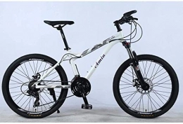 FanYu Bike 24 Inch 27-Speed Mountain Bike for Adult Lightweight Aluminum Alloy Full Frame Wheel Front Suspension Female Off-Road Student Shifting Adult Bicycle Disc Brake-White_C