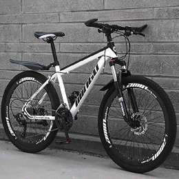 MEVIDA Mountain Bike 24 Inch Boys Mountain Bike, 21-speed Geared Bicycle With Dual Disc Brakes & Fork Suspension, Black And White Shock Absorption Fat Tire Bike Sport Bike